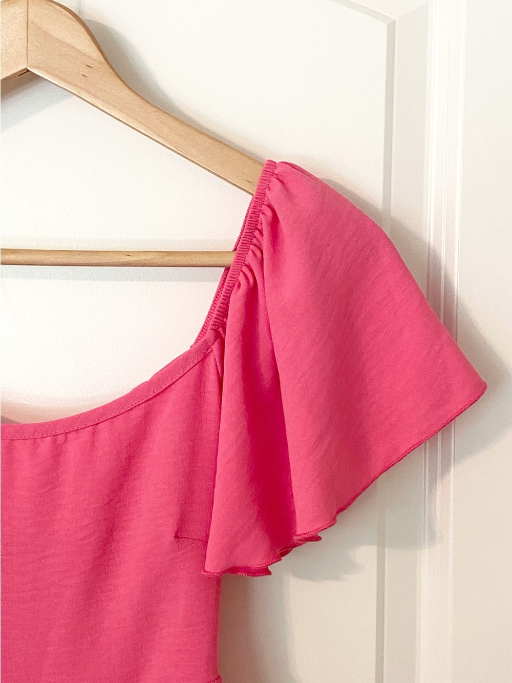 See You Monday Pink Flutter Sleeve Open Back Tie Dress Cotttage XS Barbiecore - Picture 5 of 11
